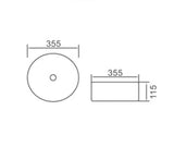 Prism Silky Textured Above Counter Basin Ceramic Basin 355x355mm