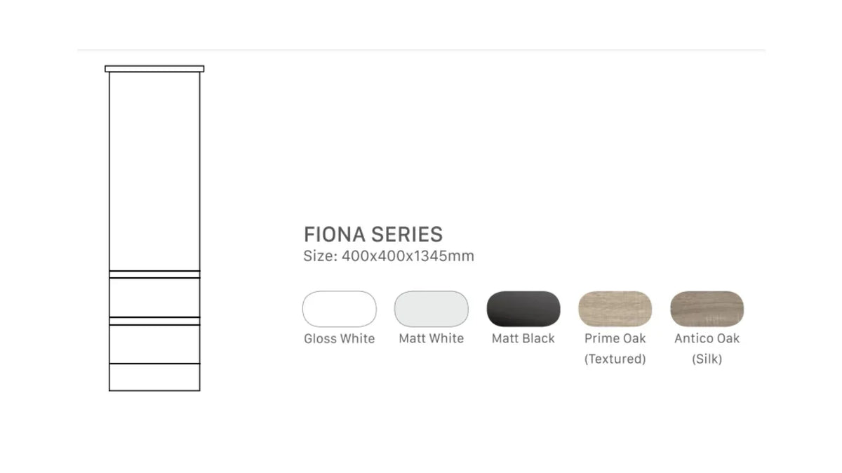Fingerpull Freestanding Tallboy & Storage Cabinet 410x410x1800mm - Various Colours