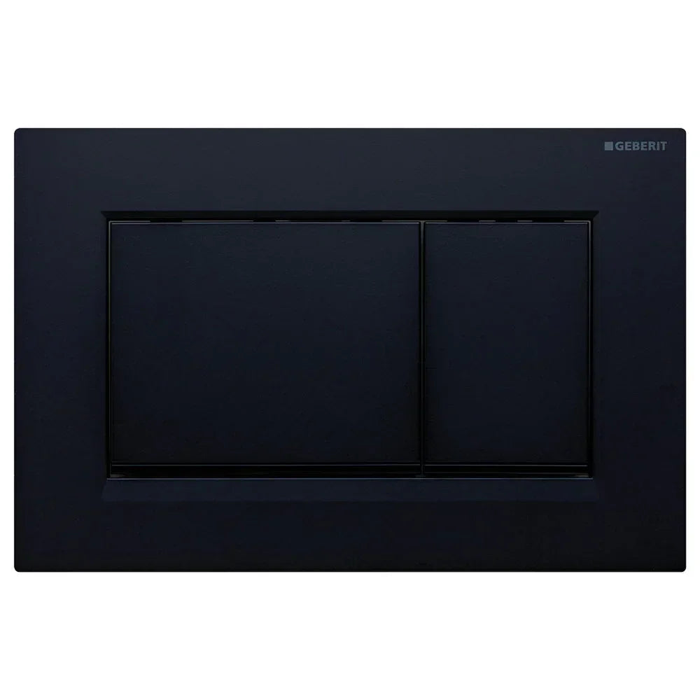 Square Button Flush Plate for Geberit In-Wall Cistern Toilet - Black