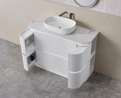 BV85 Matt White Freestanding Fluted Plywood Vanity - 900/1200/1500mm