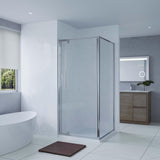 SS01 Full Framed Adjustable Pivot Door Shower Screen (Front & Return) - Chrome