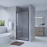 SS01 Full Framed Pivot Door Shower Screen Wall to Wall Front Door Only (740-1200)mm - Black