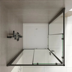 SS03 Corner Sliding Shower Screen - SS03 Black