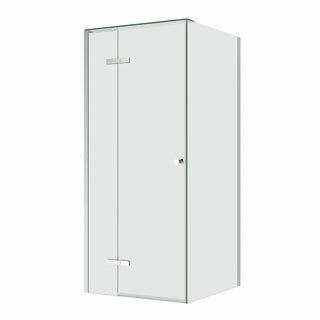 SS08/17 - 2100mm High Semi Frameless Shower Screen with Wall Channel and Top Glass Plate - Various Colours & Sizes