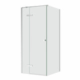 SS08/17 - 2100mm High Semi Frameless Shower Screen with Wall Channel and Support Bar - Various Colours & Sizes