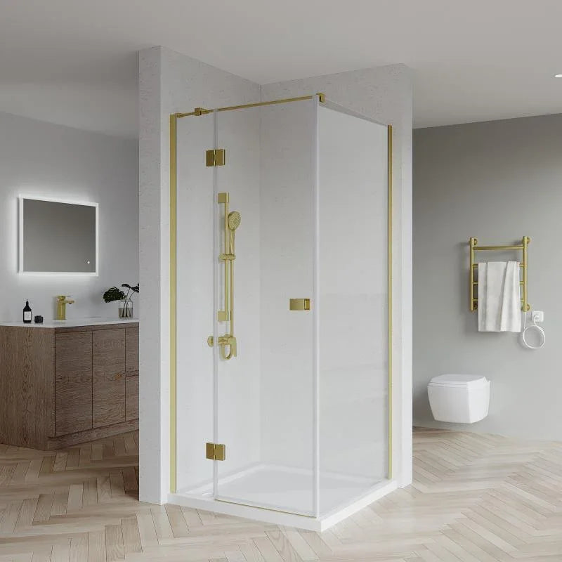 SS17 10mm Semi-Frameless Pivot Shower Screen – Front & Return, 2000mm High, Various Colours