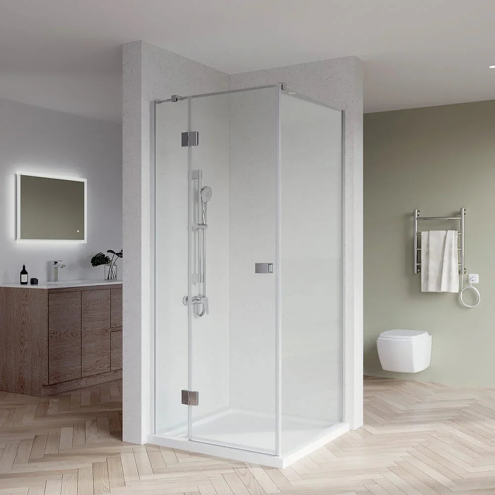 SS17 10mm Semi-Frameless Pivot Shower Screen – Front & Return, 2000mm High, Various Colours