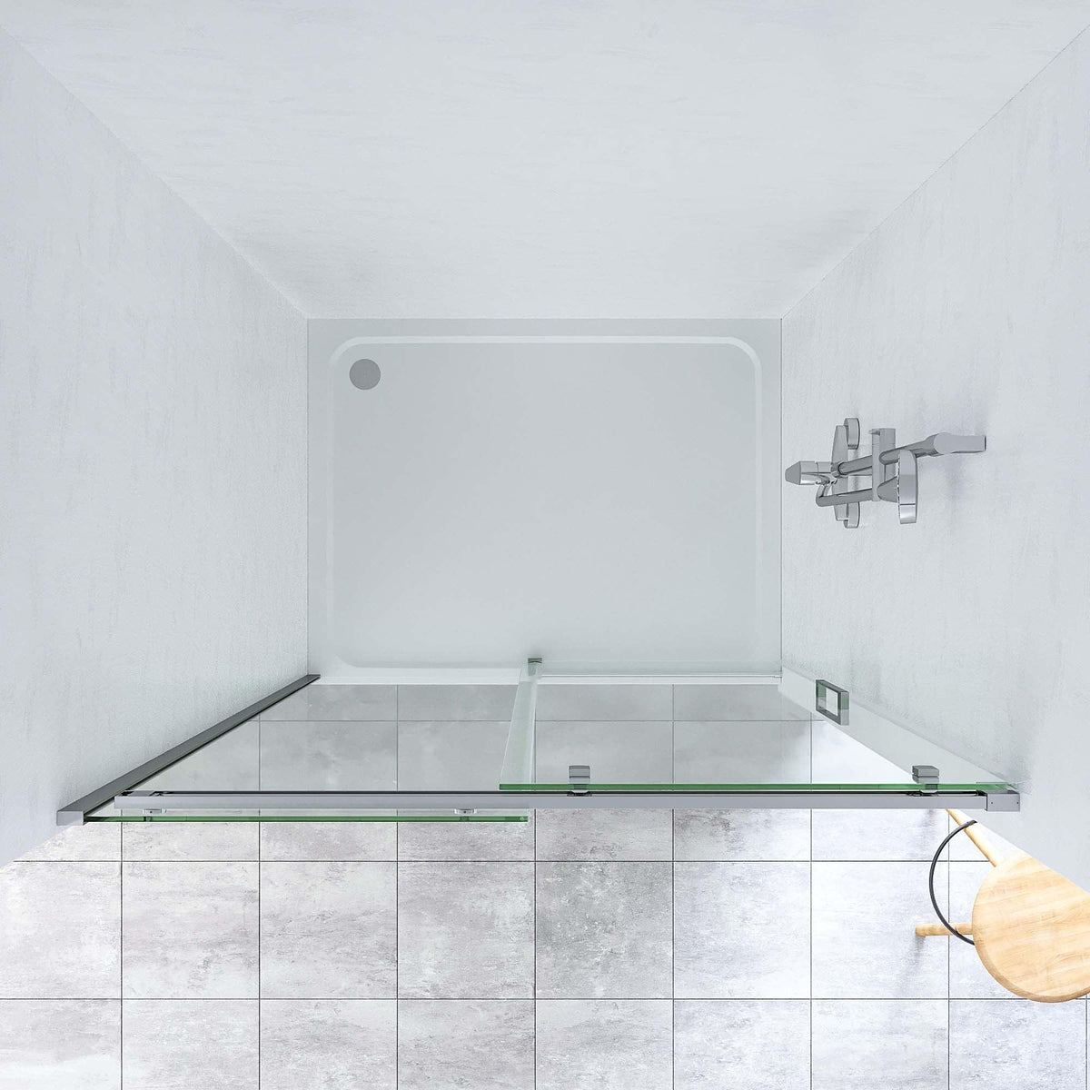 SS20 8mm Wall-to-Wall Sliding Shower Screen – 1130–1750mm, 2000mm High, Various Colours