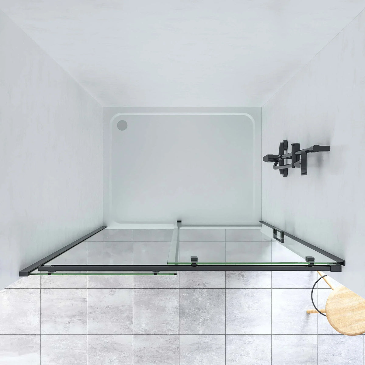 SS20 8mm Wall-to-Wall Sliding Shower Screen – 1130–1750mm, 2000mm High, Various Colours