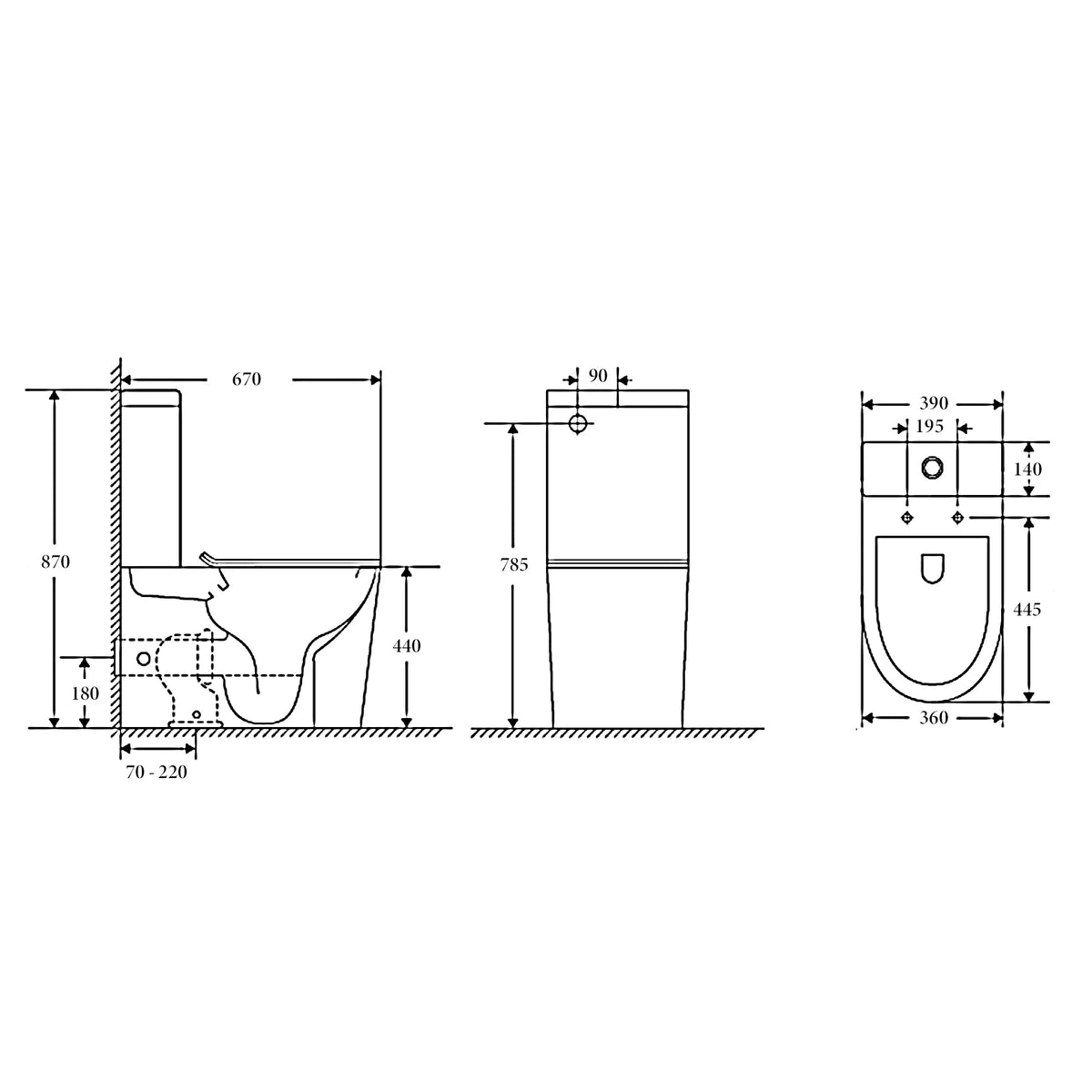 Raised Height Back To Wall Rimless Flush Toilet Suite with Soft Close Seat - White (Project)