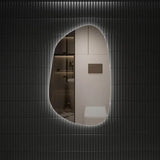 Pebble Shape LED Mirror Touchless switch with Demister 550x900mm - Frameless / with Frame