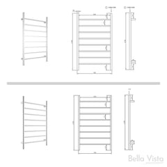 BV Non Heated Towel Ladder Square Bar in Chrome TL-1150-S 700mm