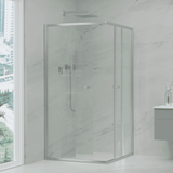 SS39 Chrome Corner Entry Sliding Shower Screen (Front + Return) - Various Sizes
