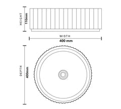 Breeze Artificial Stone Above Counter Basin 400x400mm - Various Colours