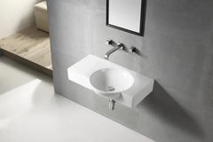 Aurora Wall Hung Ceramic Basin 745x450mm - Gloss White