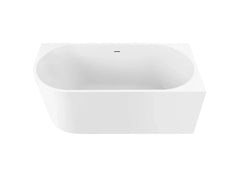Rubi Right Hand Corner Freestanding Bath with Overflow 1500mm - Gloss White