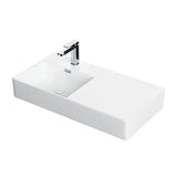 Quasar Large Gloss White Wall Hung Ceramic Basin 800x420mm