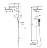 Fienza Koko Chrome Multifunction Twin Shower Rail (455107) - Stock Clearance