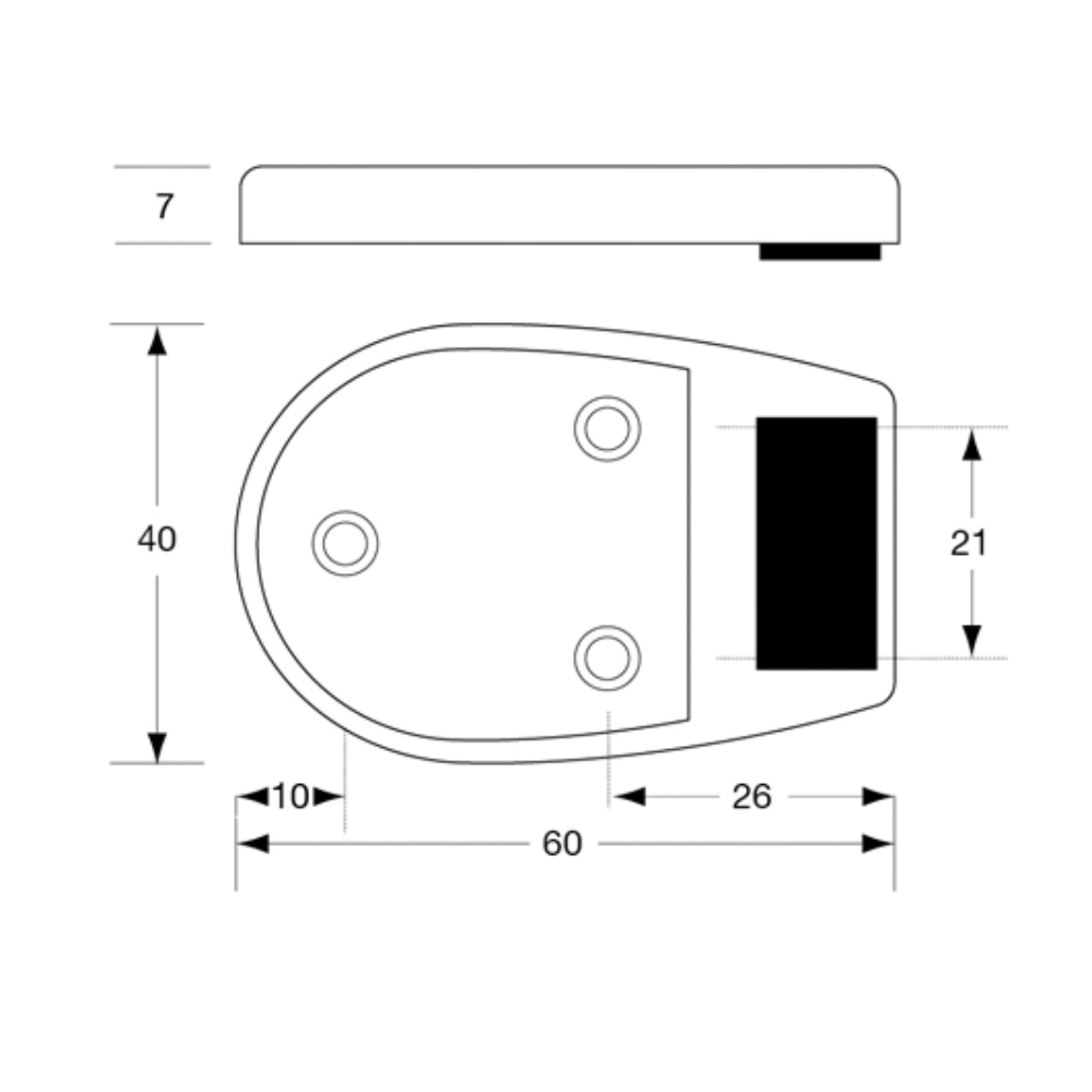 Xcel Series Door Bumper in Satin Chrome Plate - XCEL_BUMPER_SCP