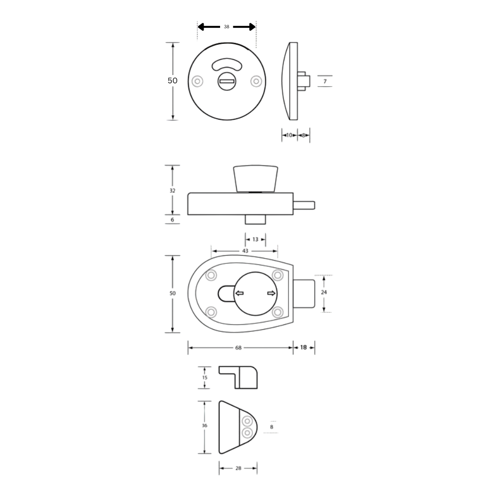 Xcel Slide Lock & Emergency Release Indicator Set in Designer Black - XCEL_SLIDELOCK_DESIGNER