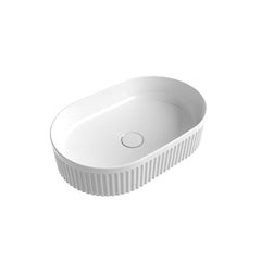 Cadel Fluted Above Counter Ceramic Basin 500x320x120mm