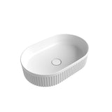 Cadel Fluted Above Counter Ceramic Basin 500x320x120mm