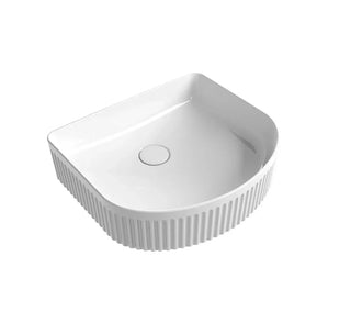 Lattice Fluted Above Counter Ceramic Basin 400x352mm - Various Colours
