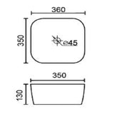 York-3635-MW Matte White Ceramic Basin 360x350x130mm