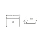 BM Above Counter Ceramic Basin Gloss White 450x390x120mm/550x390x120mm