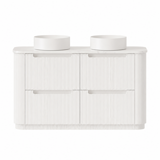 BV46 Fluted Matte White Curve Freestanding Vanity - 750 / 900 / 1200 / 1500 / 1800mm