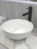 Eclipse Round Above Counter Ceramic Basin 360x360mm - Matte White