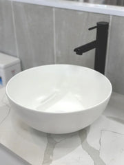 Eclipse Round Above Counter Ceramic Basin 360x360mm - Matte White