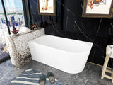 Bath 19 Left Hand Corner Back to Wall Freestanding Bath 1400mm - Gloss White