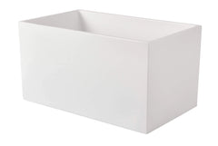 BATH 6 Rectangle Corner Back to Wall Freestanding Bath 1350mm - Gloss White