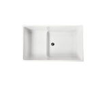 BATH 6 Rectangle Corner Back to Wall Freestanding Bath 1350mm - Gloss White