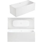 Corner Back to Wall Freestanding Bath with Overflow 1400 / 1500 / 1700mm