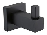Square Single Robe Hook - Chrome / Black