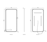 Black Framed Rectangle Curved LED Mirrors - 900/1200/1500mm