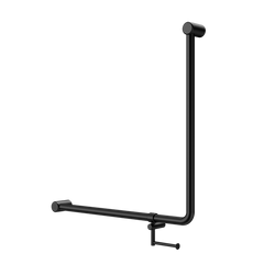 Mecca Care 90 Degree 750x750mm Grab Rail with toilet roll holder - Various Colours