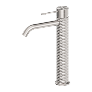 TBM36 Opal Cross Hatched Round Tall Basin Mixer (Curved Spout) - Various Colours