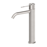 TBM36 Opal Cross Hatched Round Tall Basin Mixer (Curved Spout) - Various Colours