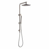 Round Dual Shower Rail with Slim Hand Shower - Various Colours