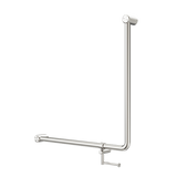 Mecca Care 90 Degree 750x750mm Grab Rail with toilet roll holder - Various Colours