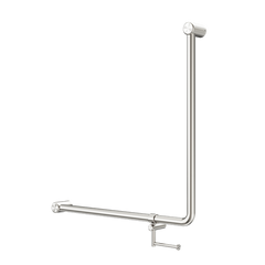 Mecca Care 90 Degree 750x750mm Grab Rail with toilet roll holder - Various Colours