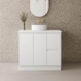 BV03 Gloss White Fingerpull Freestanding Vanity - 600 / 750 / 800 / 900 / 1000 / 1200 / 1500 / 1800mm