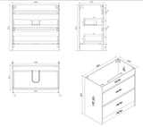 BV04 Natural Oak Freestanding Vanity - 600 / 750 / 900 / 1200 / 1500mm