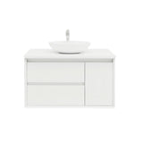BV08WH Extra Deep (520mm) Matt White Fingerpull Wall Hung Vanity - 900 / 1200 / 1500mm