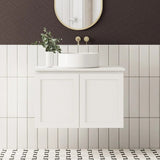 BV13WH Matt White Fingerpull Wall Hung Vanity - 750 / 900 / 1200 / 1500mm