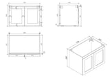 BV13WH Matt White Fingerpull Wall Hung Vanity - 750 / 900 / 1200 / 1500mm