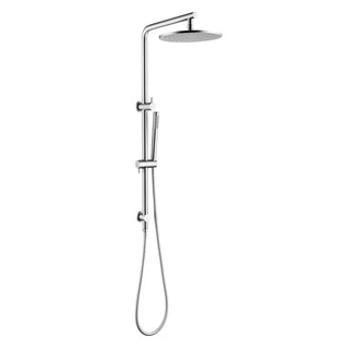 Round Dual Shower Rail with Slim Hand Shower - Various Colours